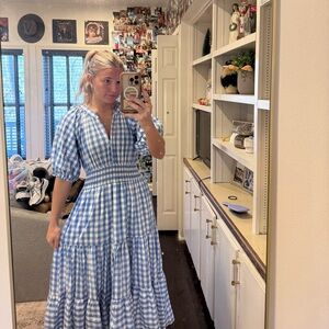 Blue and White Gingham Dress